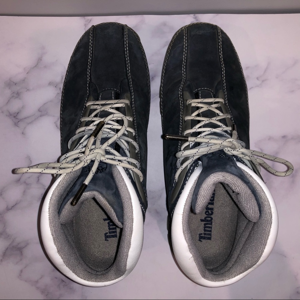 Timberland Euro Dub Navy Gray Nubuck Boots - Picture 4 of 5